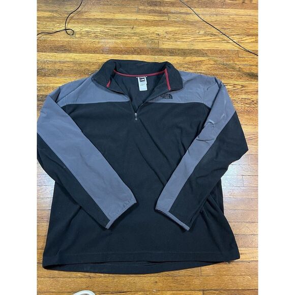 The North Face Sweater Mens XL Black Modern Fleece Pullover Long Sleeve‎ 1/4 Zip - Picture 1 of 5
